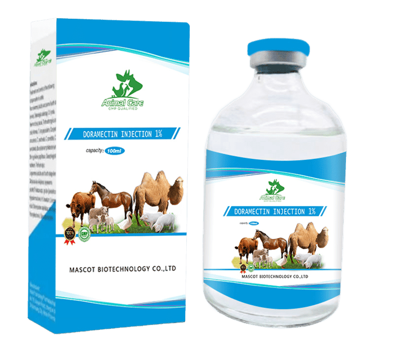 Doramectin Injection 1%, an effective antiparasitic treatment for controlling internal and external parasites in animals.