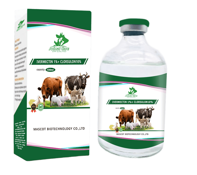 Ivermectin 1% + Clorsulon 10%, a combination antiparasitic injection designed to treat both internal and external parasites in animals.